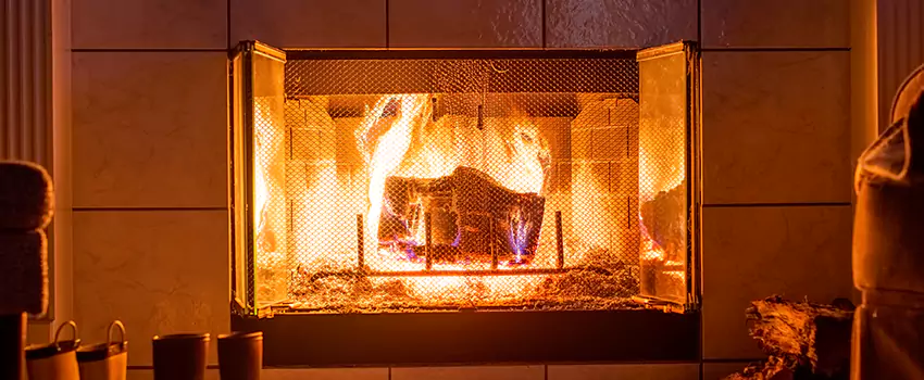 Mendota Hearth Landscape Fireplace Installation in Bellmore, New York