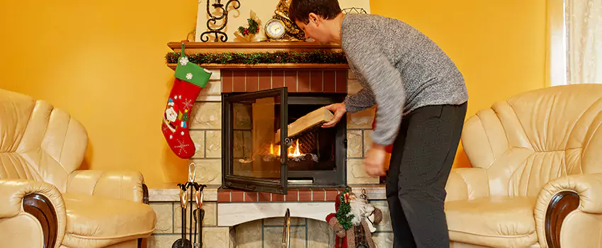 Rusted Metal Fireplace Restoration in Bellmore, New York